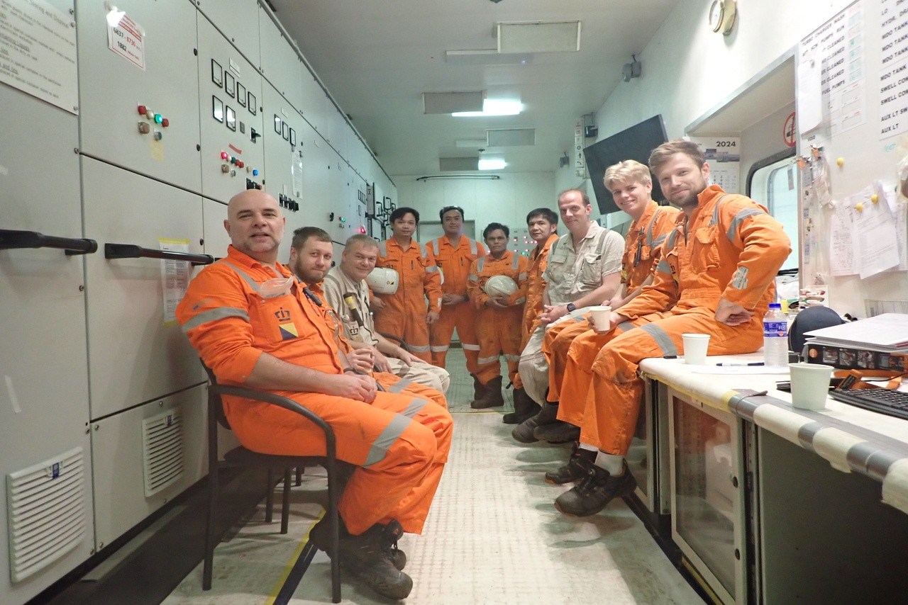 Marco Stuijts and his team below deck