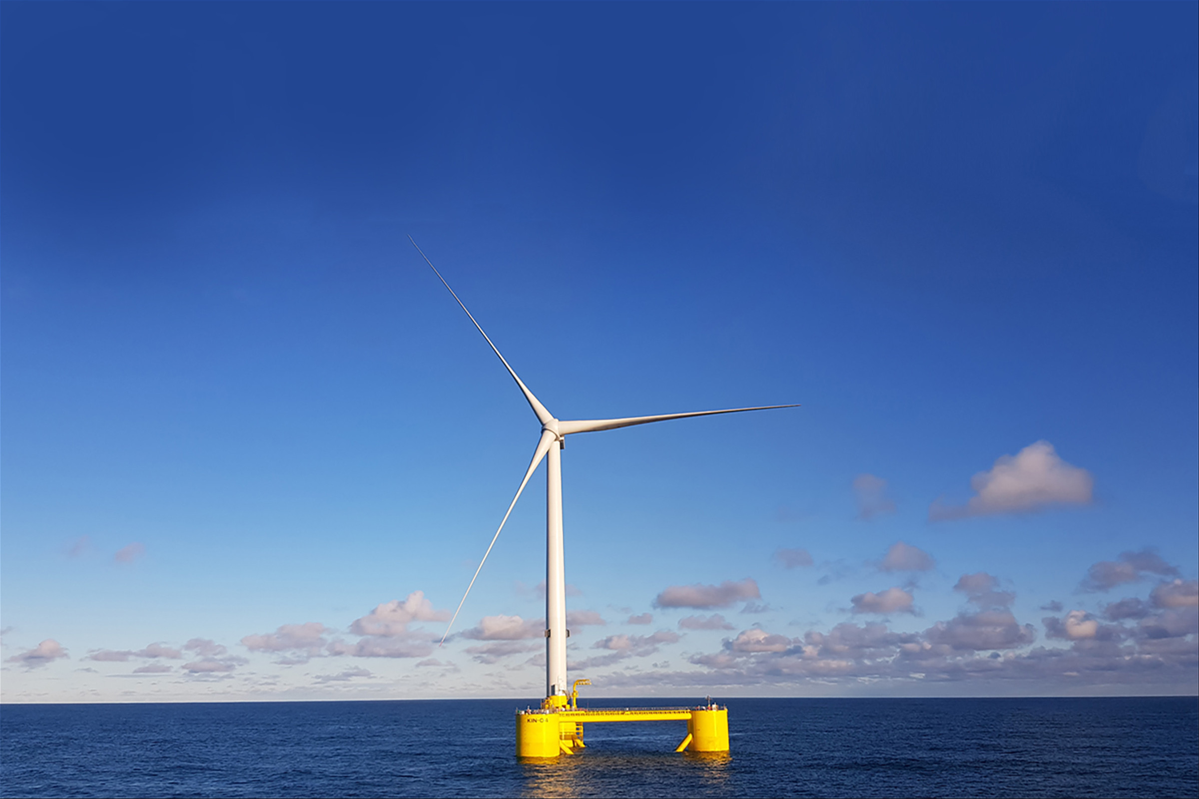 One of the installed floating wind turbines