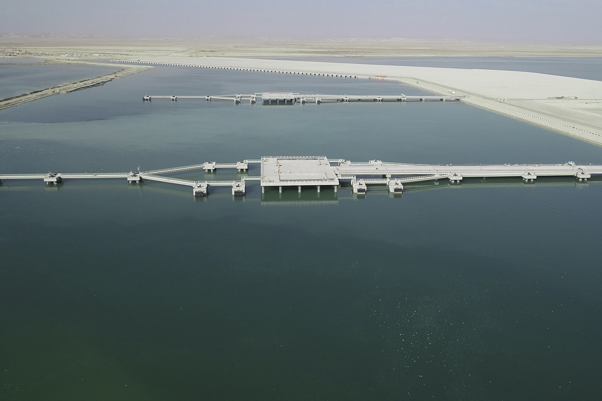 The two 400-meter-long jetties