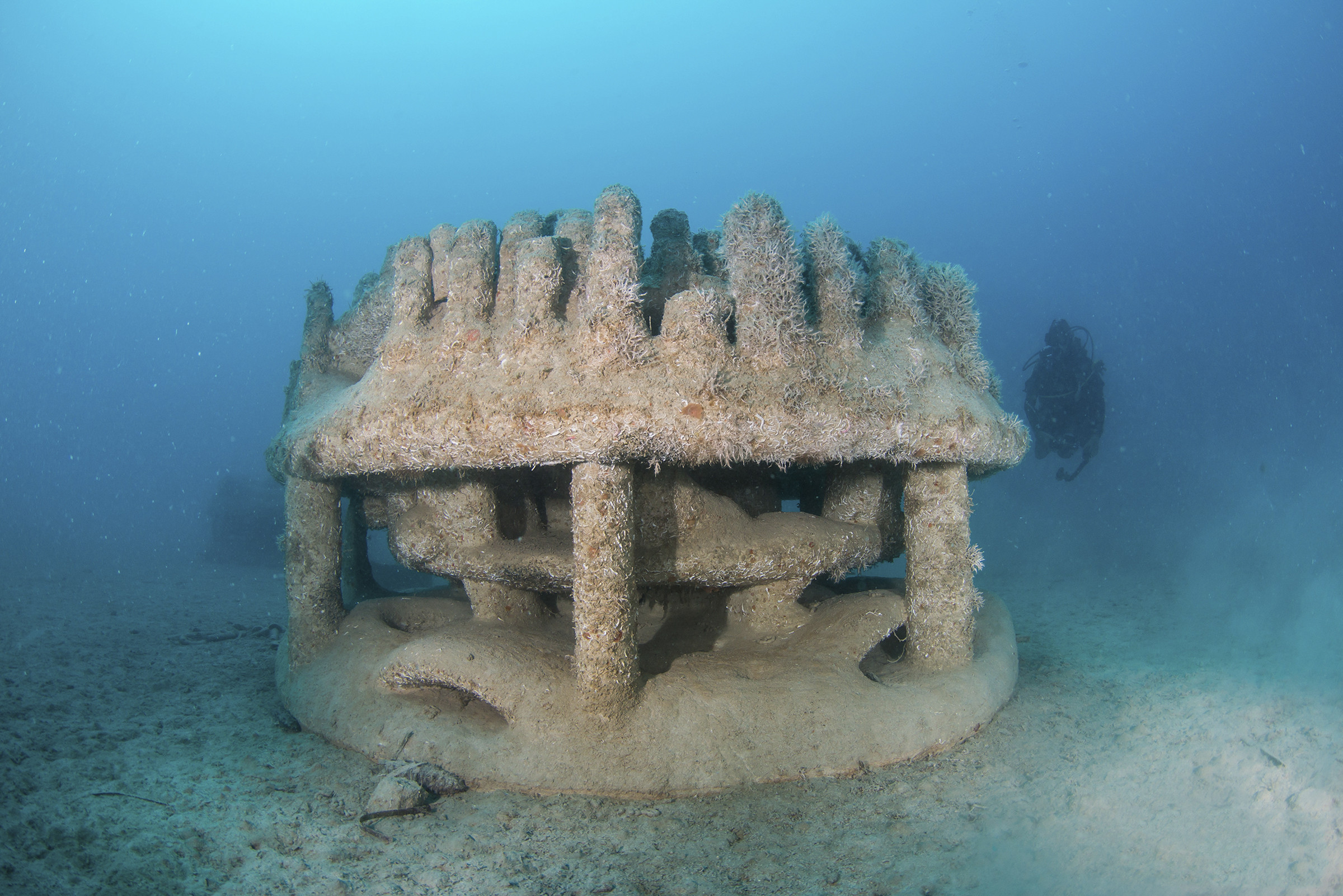3D-printed reef on the seabed offshore Monaco