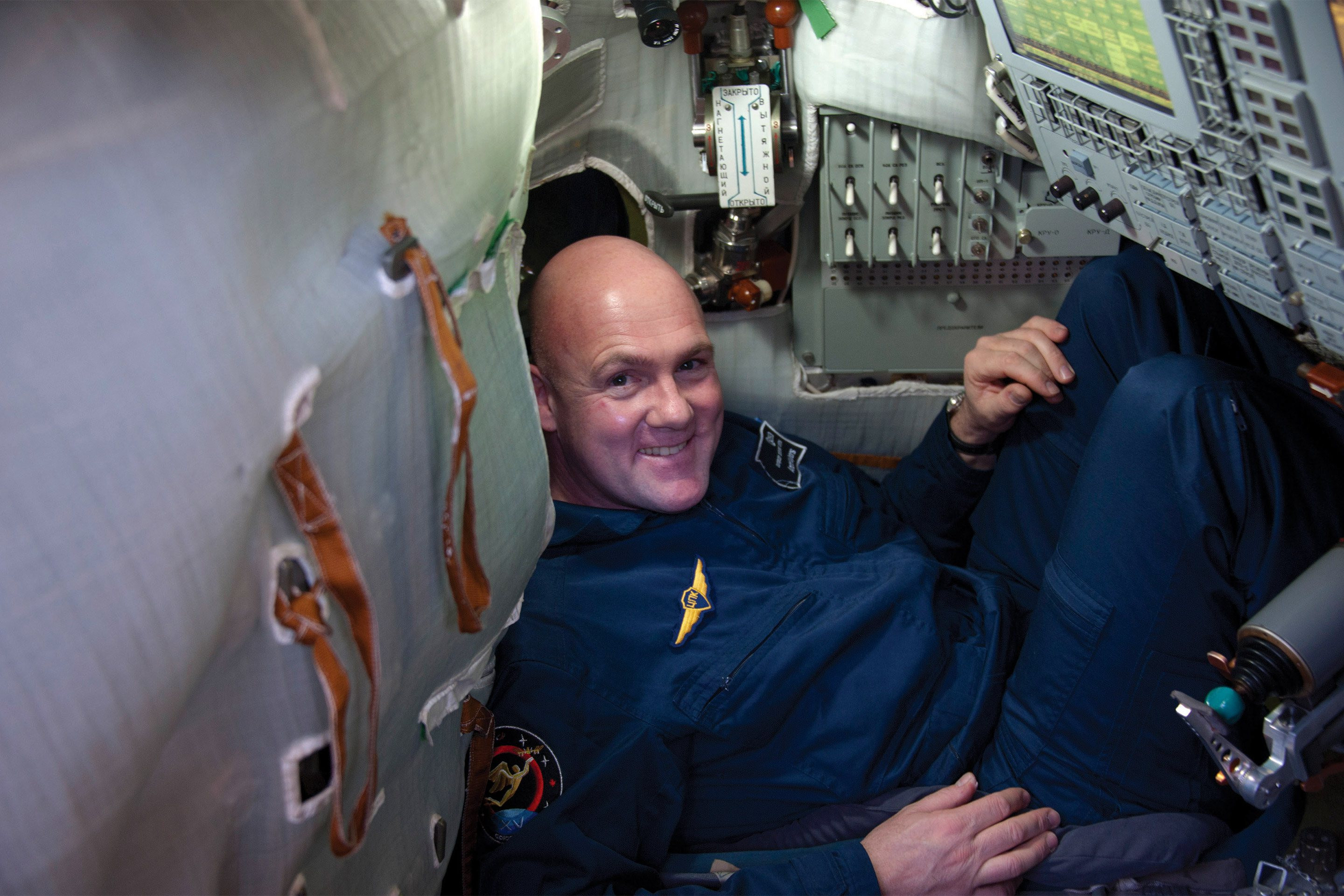 In the Soyuz capsule