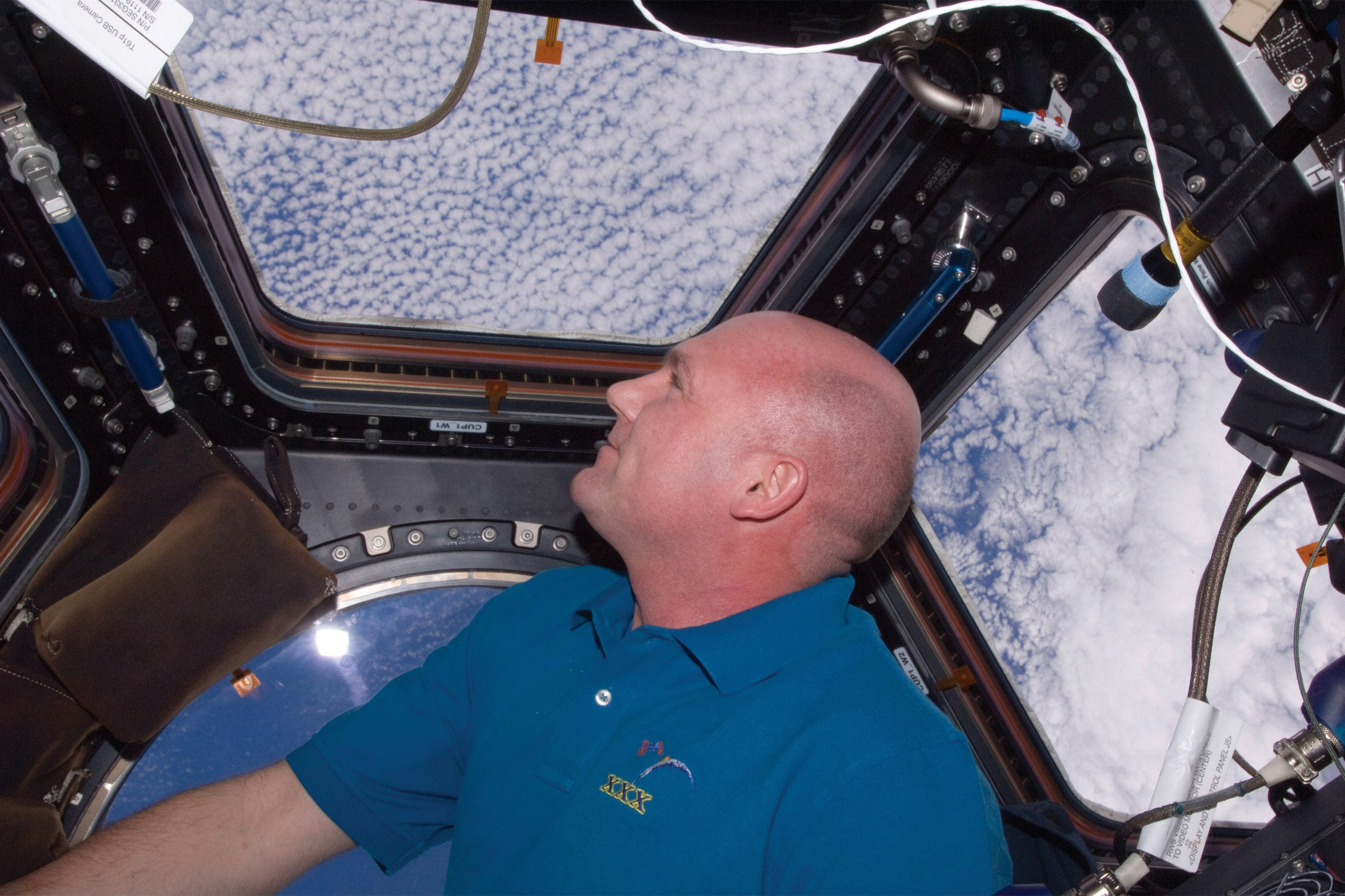 Viewing earth from the Cupola on ISS